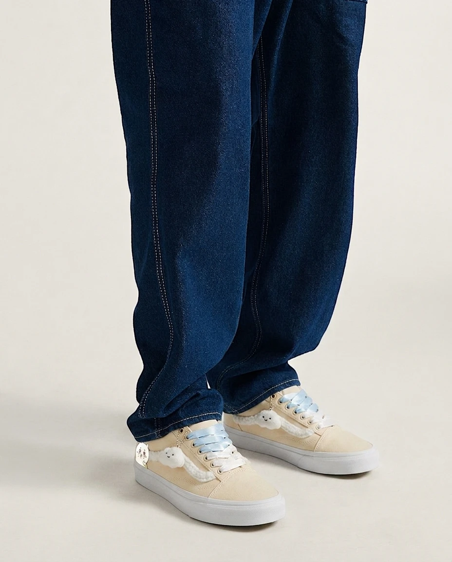 Vans Old Skool Shoes Cream Cloud Tears Chiikawa Cream Pastel Chiikawa Details Custom 2 Vans Old Skool Shoes Cream Cloud Tears Chiikawa Cream Pastel Chiikawa Details Custom - Image 2