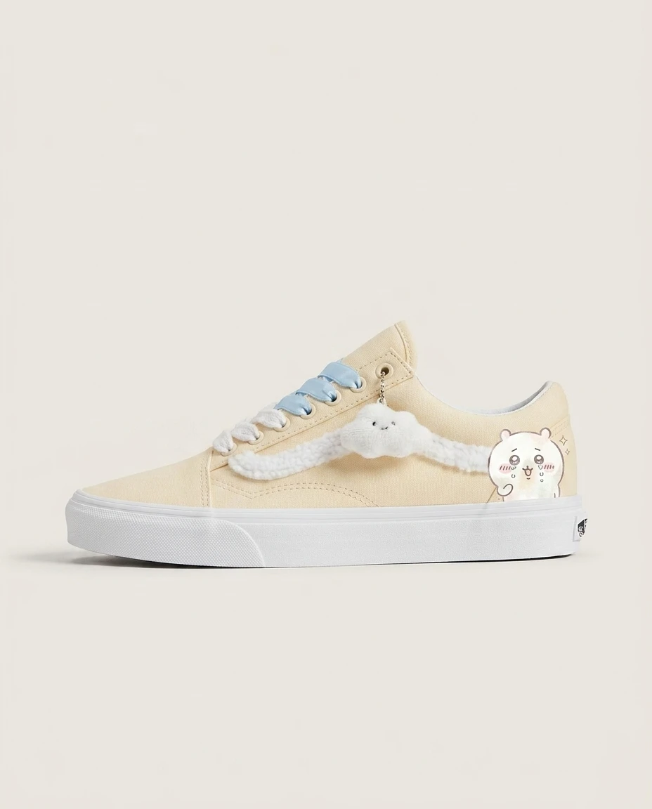 Vans Old Skool Shoes Cream Cloud Tears Chiikawa Cream Pastel Chiikawa Details Custom 1 Vans Old Skool Shoes Cream Cloud Tears Chiikawa Cream Pastel Chiikawa Details Custom