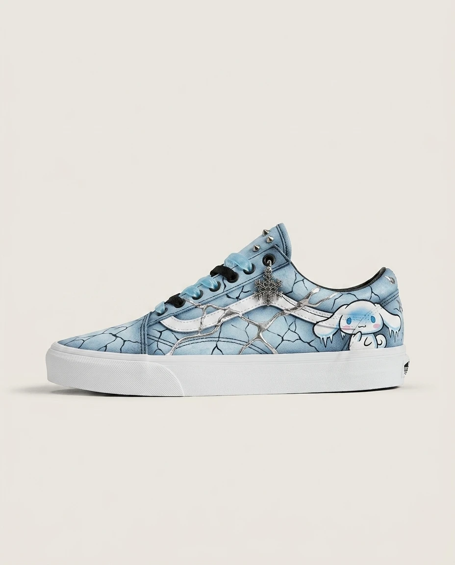Vans Old Skool Shoes Shattered Glacier Blue Icy Cracked Graphics Custom 1 Vans Old Skool Shoes Shattered Glacier Blue Icy Cracked Graphics Custom
