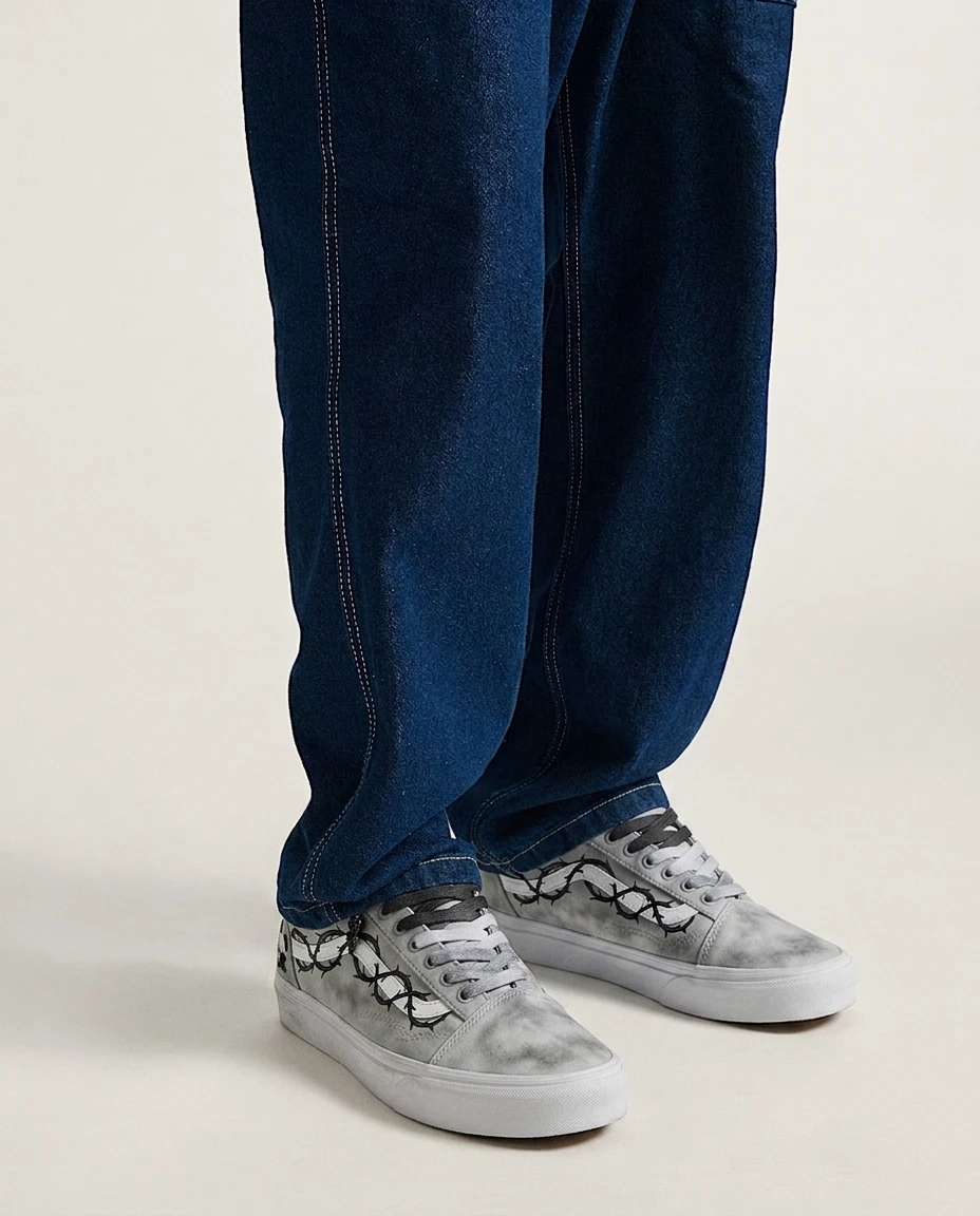 Vans Old Skool Shoes Smoky Rose Thorns Thorned Romantic Grunge Custom 2 Vans Old Skool Shoes Smoky Rose Thorns Thorned Romantic Grunge Custom - Image 2