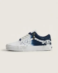 Toxic Dip Dye Blue Custom Vans Old Skool Shoes | Dip-Dye Blue Splatter