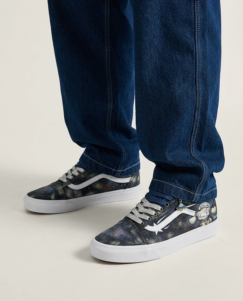 Vans Old Skool Shoes Distressed Star Trek Distressed Sci-fi Graphics Custom 2 Vans Old Skool Shoes Distressed Star Trek Distressed Sci-fi Graphics Custom - Image 2