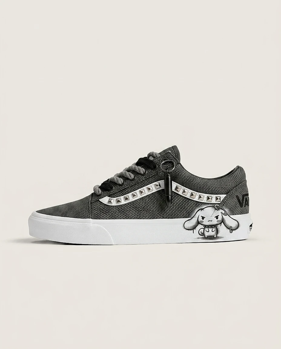 Vans Old Skool Shoes Studded Bulletproof Vest Kawaii Grunge Studded Sidestripe Custom 1 Vans Old Skool Shoes Studded Bulletproof Vest Kawaii Grunge Studded Sidestripe Custom
