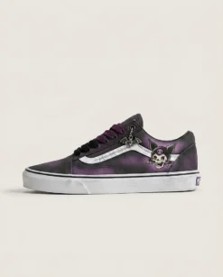 Vans Old Skool Shoes Gothic Purple Night Tattoo In Charcoal And Toxic Purple Custom