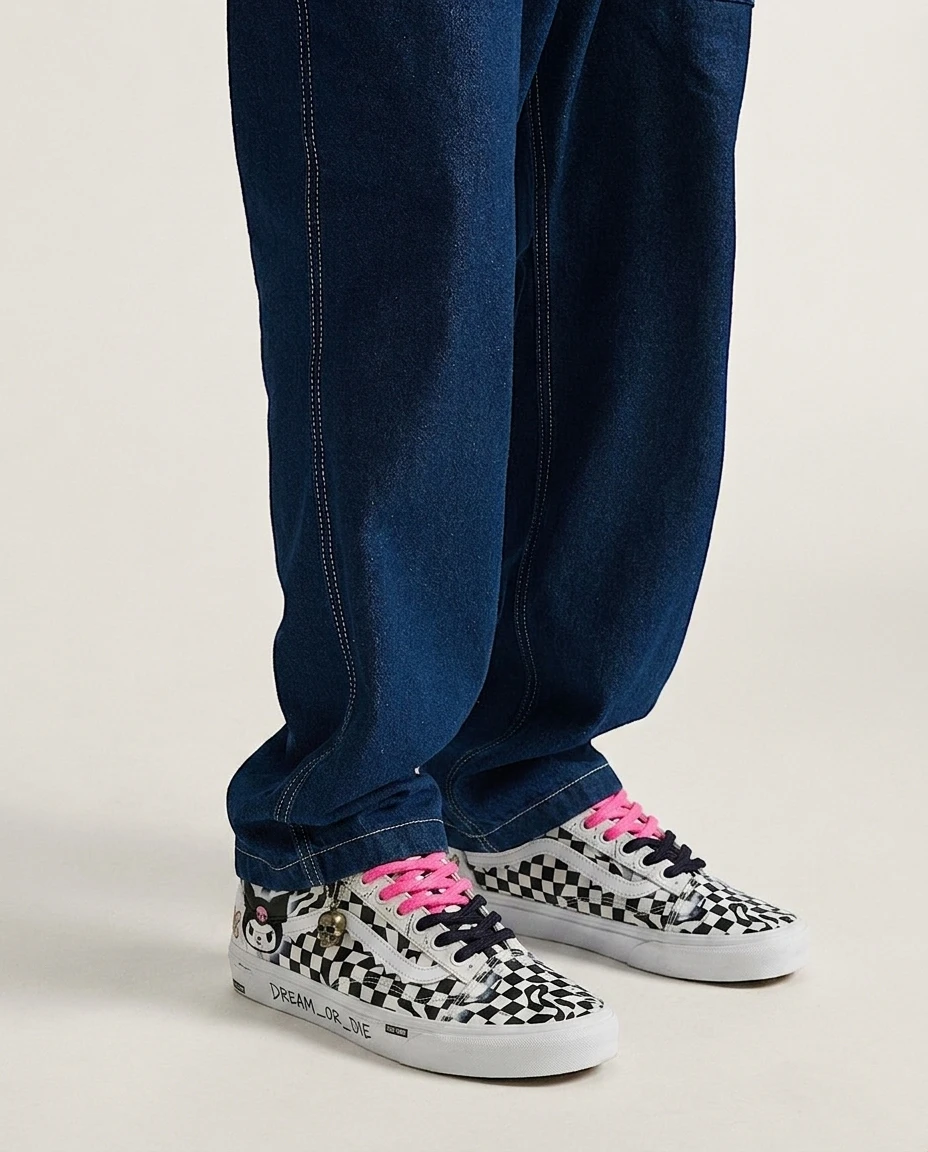 Vans Old Skool Shoes Melted Psychedelic Checkerboard Checkerboard Custom 2 Vans Old Skool Shoes Melted Psychedelic Checkerboard Checkerboard Custom - Image 2