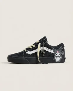 Demon Washed Denim Custom Vans Old Skool Shoes | Kawaii Grunge Washed Denim Styling