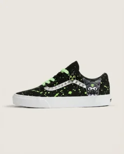 Vans Old Skool Shoes Toxic Acid Green Lace-up Neon Acid Splatter Custom
