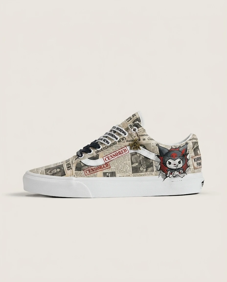 Vans Old Skool Shoes Rebel Newspaper Collage Punk Collage Graphics Custom 1 Vans Old Skool Shoes Rebel Newspaper Collage Punk Collage Graphics Custom