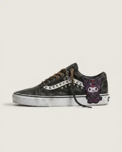 Distressed Biker Leather Custom Vans Old Skool Shoes | Studded Sidestripe