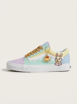 Vans Old Skool Shoes Butter Pudding Mania Usagi Pastel Yellow Usagi Graphic Custom