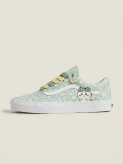 Vans Old Skool Shoes Daisy Floral Cottage Pastel Floral Lace-up Custom