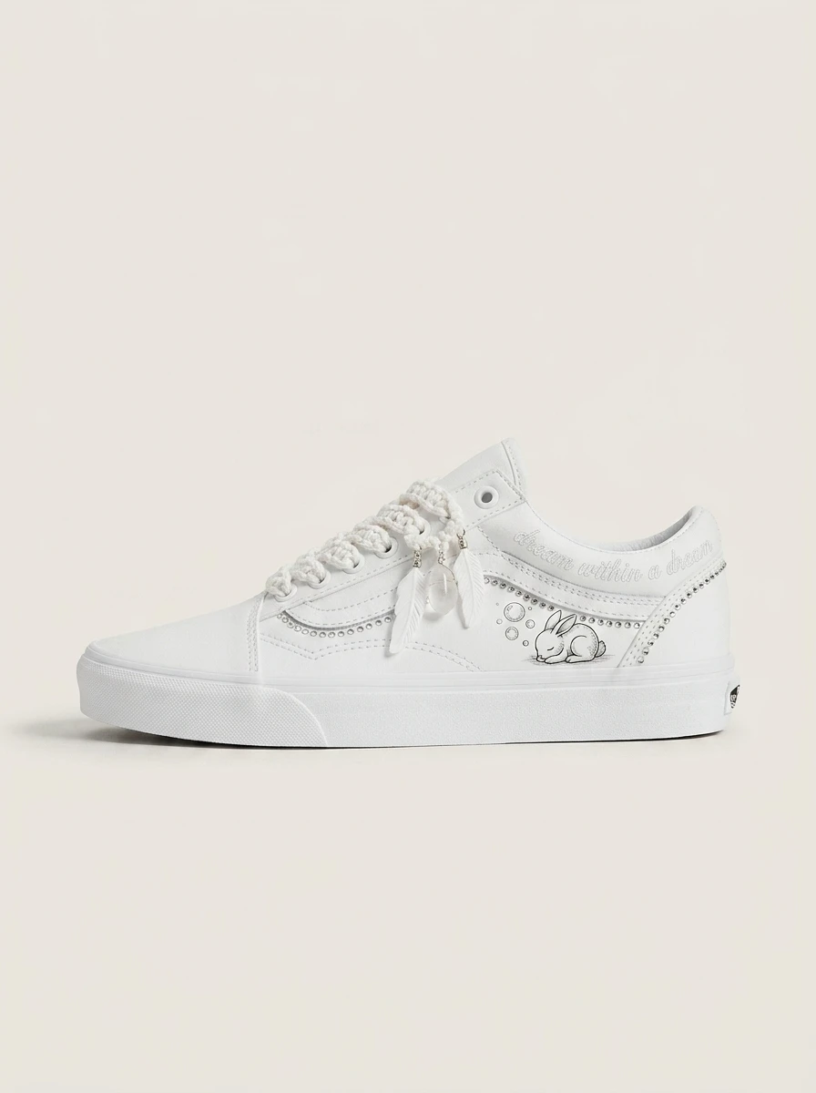 Vans Old Skool Shoes Sweet Dreamcatcher Pastel Rabbit Graphic Custom 1 Vans Old Skool Shoes Sweet Dreamcatcher Pastel Rabbit Graphic Custom