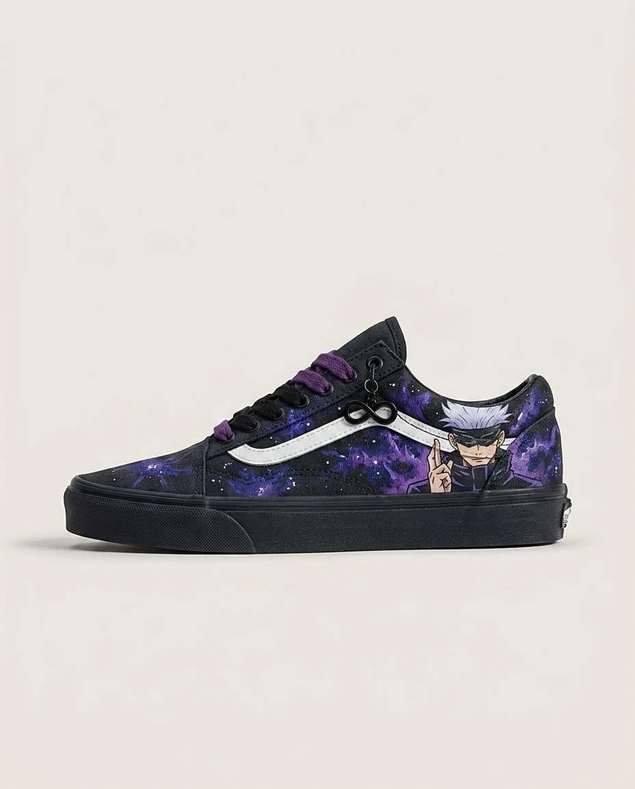 Vans Old Skool Shoes Hollow Purple Blast Dark Anime Upper Custom 1 Vans Old Skool Shoes Hollow Purple Blast Dark Anime Upper Custom