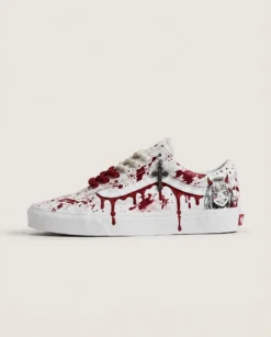Blood Fiend Splatter Custom Vans Old Skool Shoes | Dip-Dye Blue Splatter