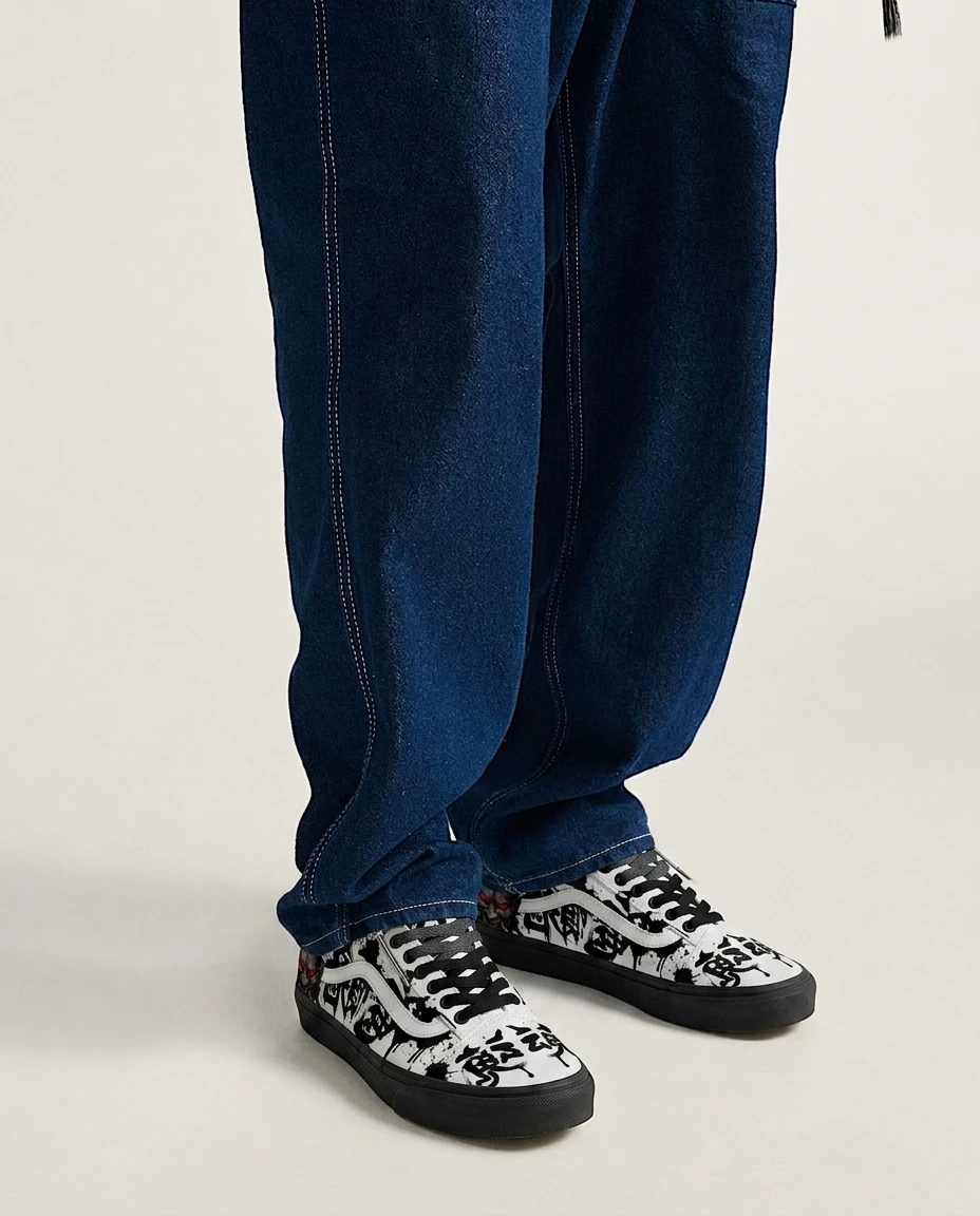 Vans Old Skool Shoes Bankai Black Ink Dark Anime Black Ink Graphic Custom 2 Vans Old Skool Shoes Bankai Black Ink Dark Anime Black Ink Graphic Custom - Image 2