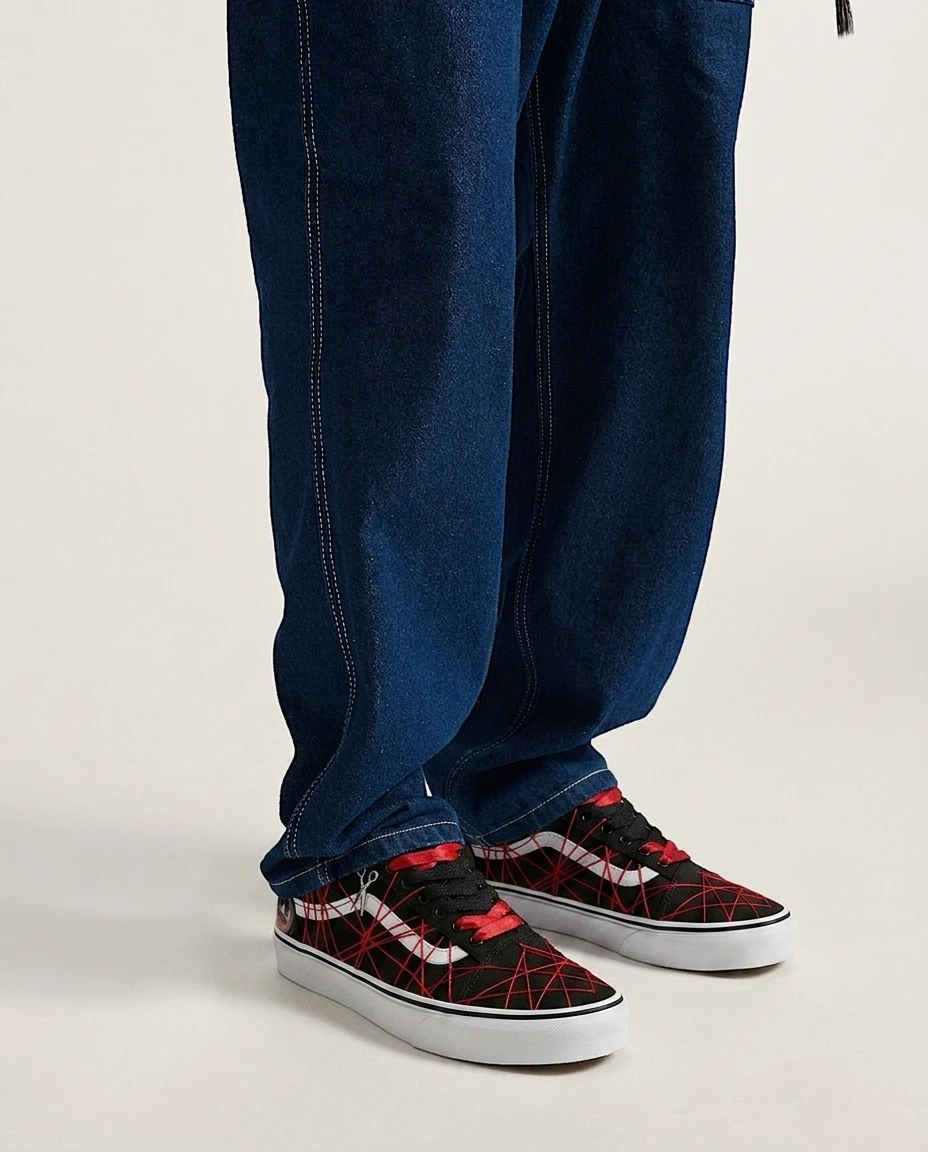 Vans Old Skool Shoes Red Thread of Fate Dark Anime Red Thread Artwork Custom 2 Vans Old Skool Shoes Red Thread of Fate Dark Anime Red Thread Artwork Custom - Image 2