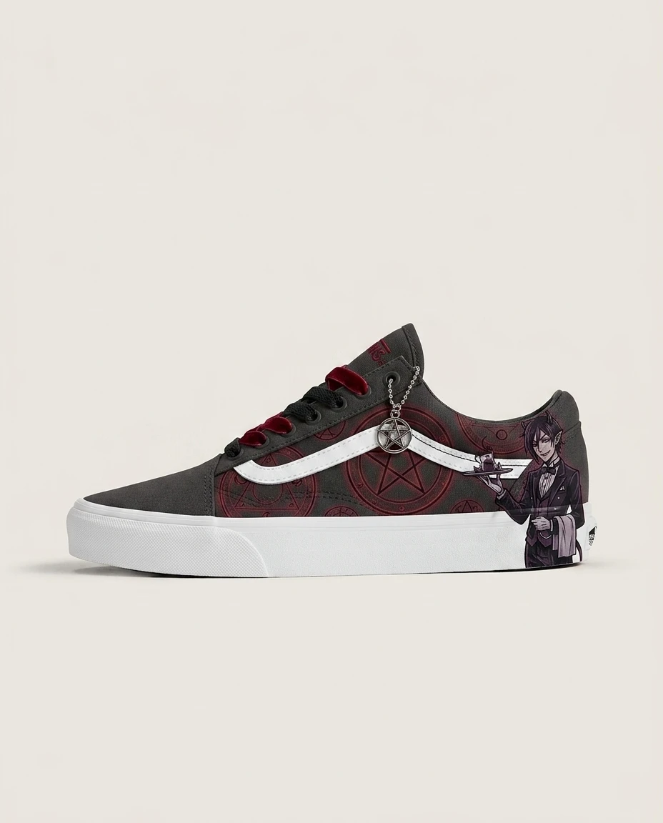 Vans Old Skool Shoes Demon Pact Pentagram Dark Anime Pentagram Graphic Custom 1 Vans Old Skool Shoes Demon Pact Pentagram Dark Anime Pentagram Graphic Custom
