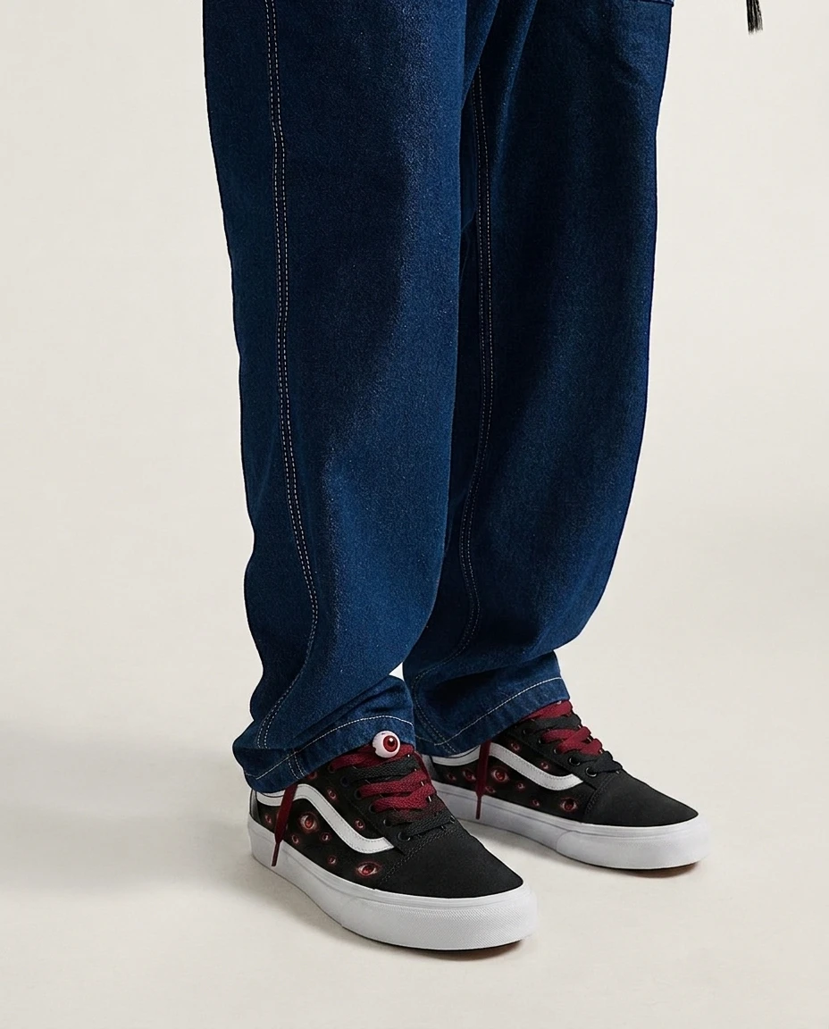 Vans Old Skool Shoes Void Abyss Eyes Graphic Styling Custom 2 Vans Old Skool Shoes Void Abyss Eyes Graphic Styling Custom - Image 2