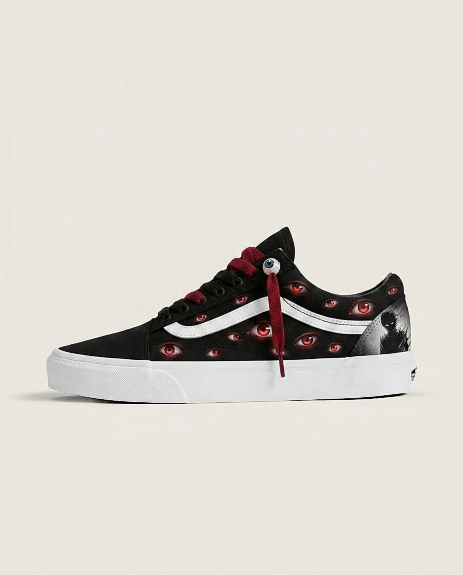 Vans Old Skool Shoes Void Abyss Eyes Graphic Styling Custom 1 Vans Old Skool Shoes Void Abyss Eyes Graphic Styling Custom