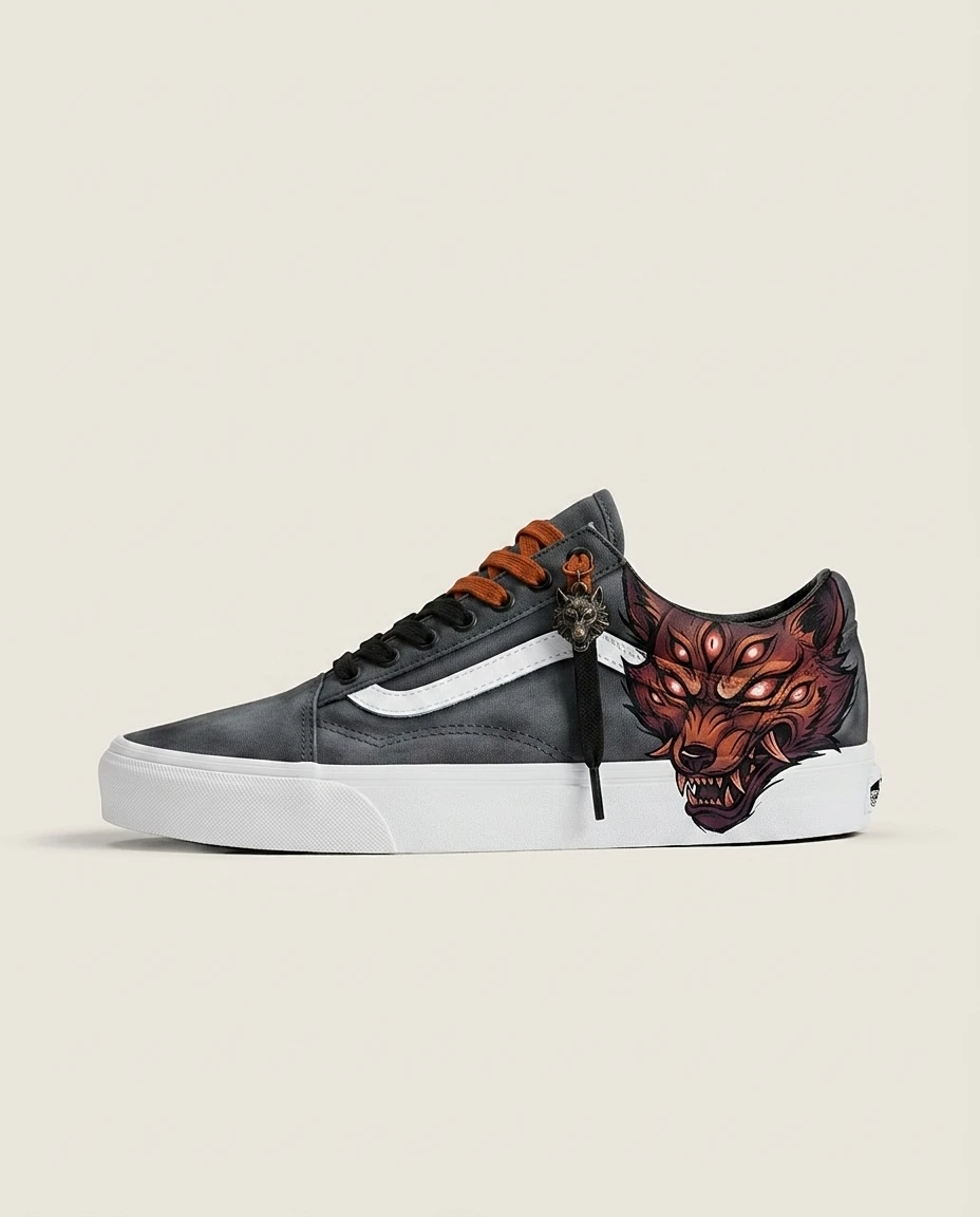 Vans Old Skool Shoes Fox Devil Mudra Dark Anime Fox Demon Artwork Custom 1 Vans Old Skool Shoes Fox Devil Mudra Dark Anime Fox Demon Artwork Custom