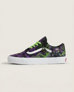 Toxic Miasma Fog Custom Vans Old Skool Shoes | Dark Anime Poison Fog Artwork