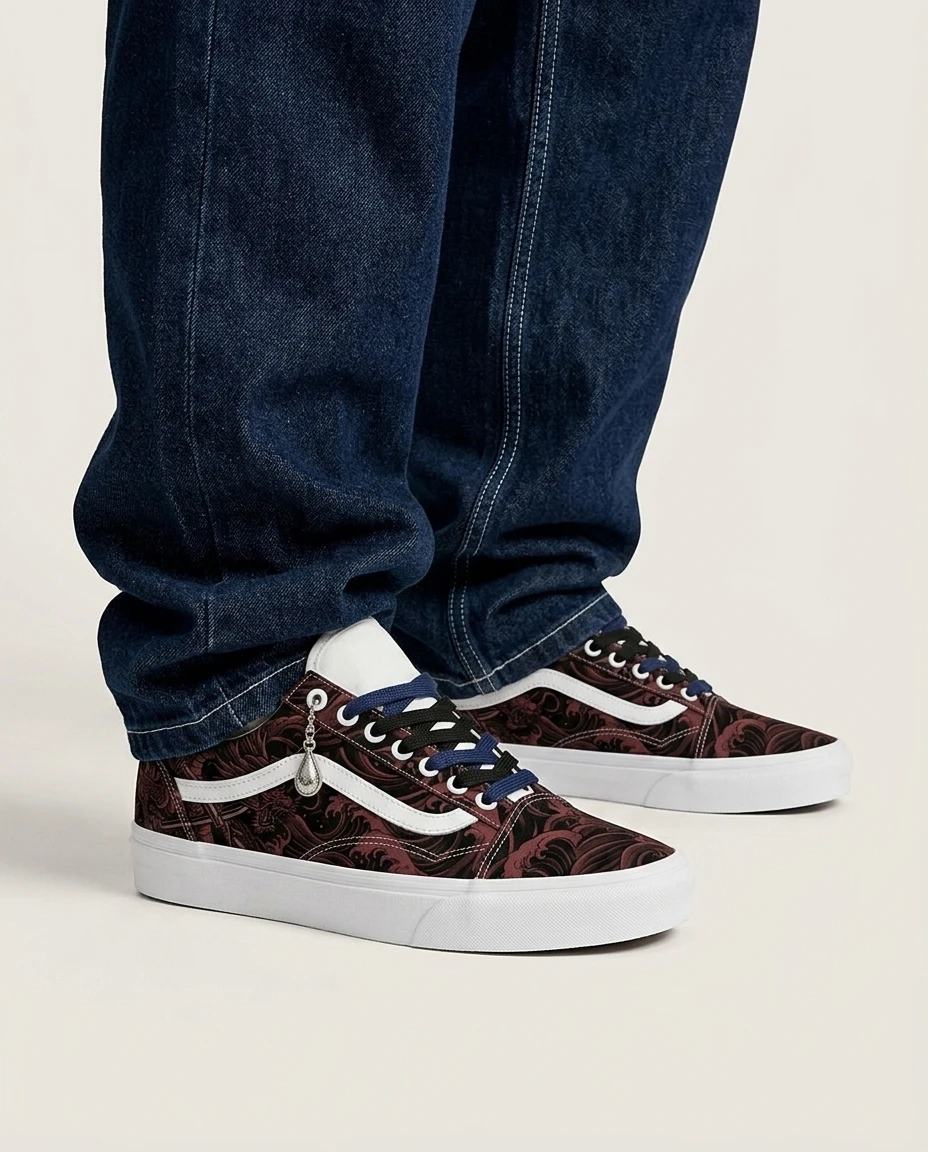 Vans Old Skool Shoes Dark Water Dragon Dark Anime Custom 2 Vans Old Skool Shoes Dark Water Dragon Dark Anime Custom - Image 2