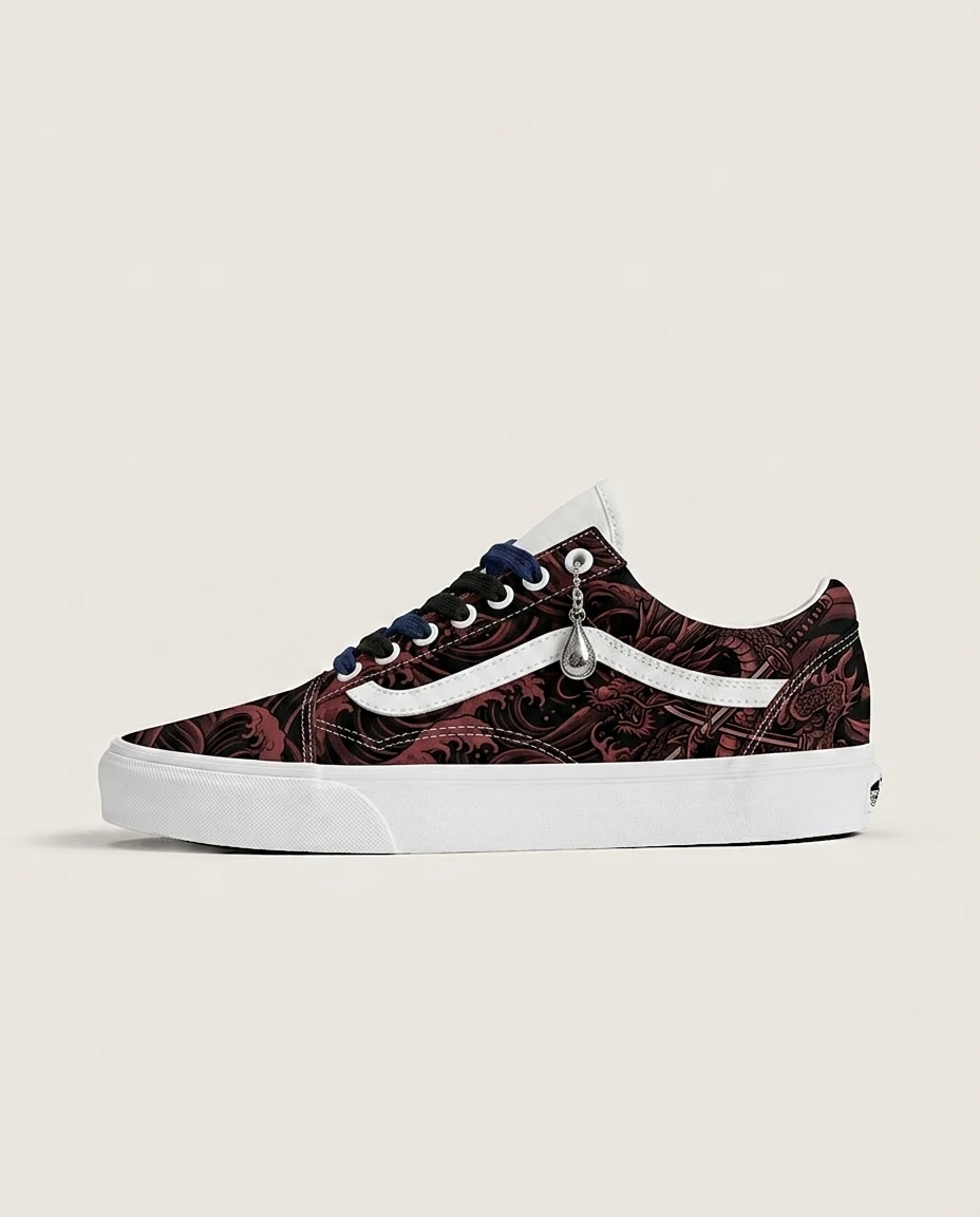 Vans Old Skool Shoes Dark Water Dragon Dark Anime Custom 1 Vans Old Skool Shoes Dark Water Dragon Dark Anime Custom