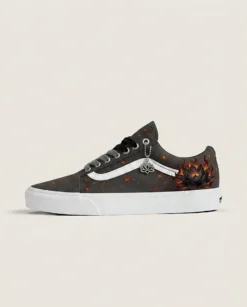 Black Lotus Ashes Custom Vans Old Skool Shoes | Dark Anime Black Lotus Artwork