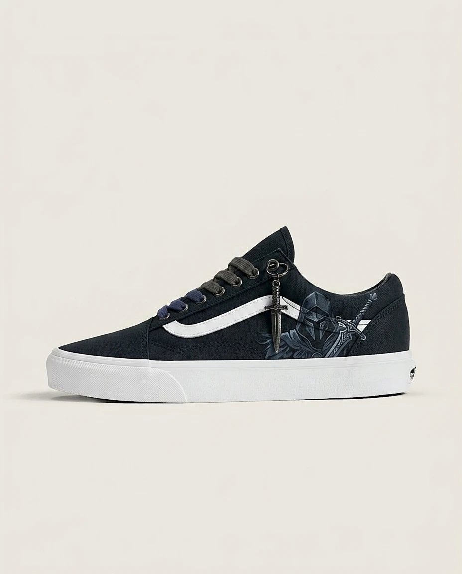 Vans Old Skool Shoes Necromancer s Shadow Army Dark Anime Upper Custom 1 Vans Old Skool Shoes Necromancer s Shadow Army Dark Anime Upper Custom