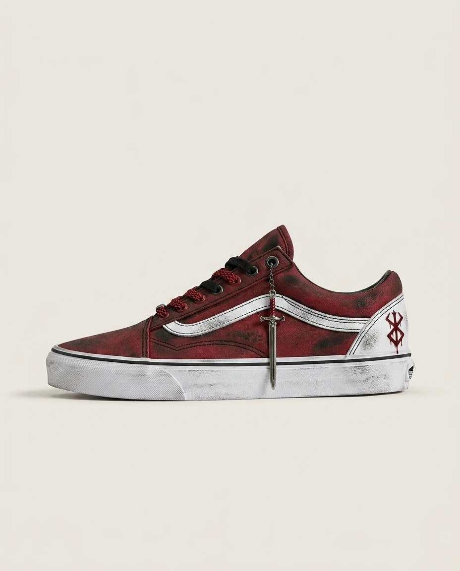 Vans Old Skool Shoes Brand of Sacrifice Dark Anime Custom 1 Vans Old Skool Shoes Brand of Sacrifice Dark Anime Custom