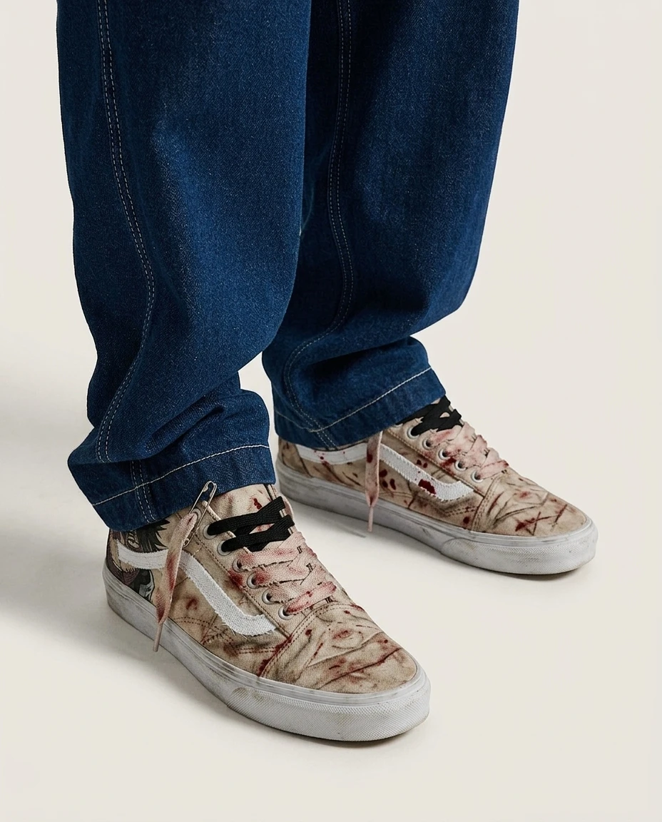 Vans Old Skool Shoes Bloody Medical Bandages Dark Anime Bandage-wrap Detailing Custom 2 Vans Old Skool Shoes Bloody Medical Bandages Dark Anime Bandage-wrap Detailing Custom - Image 2