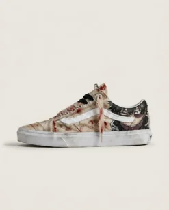 Vans Old Skool Shoes Bloody Medical Bandages Dark Anime Bandage-wrap Detailing Custom