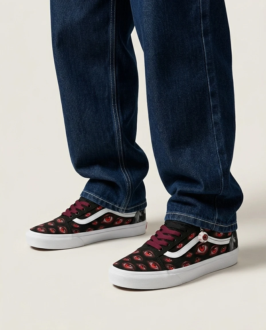 Vans Old Skool Shoes Void Abyss Eyes Dark Anime Red Eye Artwork Custom 2 Vans Old Skool Shoes Void Abyss Eyes Dark Anime Red Eye Artwork Custom - Image 2