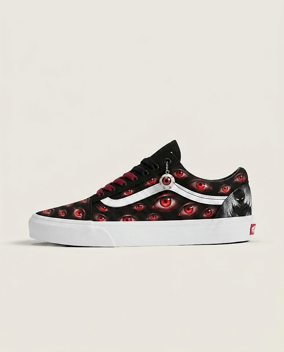 Vans Old Skool Shoes Void Abyss Eyes Dark Anime Red Eye Artwork Custom 1 Vans Old Skool Shoes Void Abyss Eyes Dark Anime Red Eye Artwork Custom