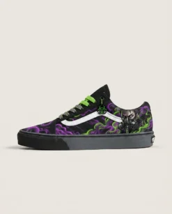 Toxic Miasma Fog Custom Vans Old Skool Shoes | Dark Anime Toxic Gas Artwork