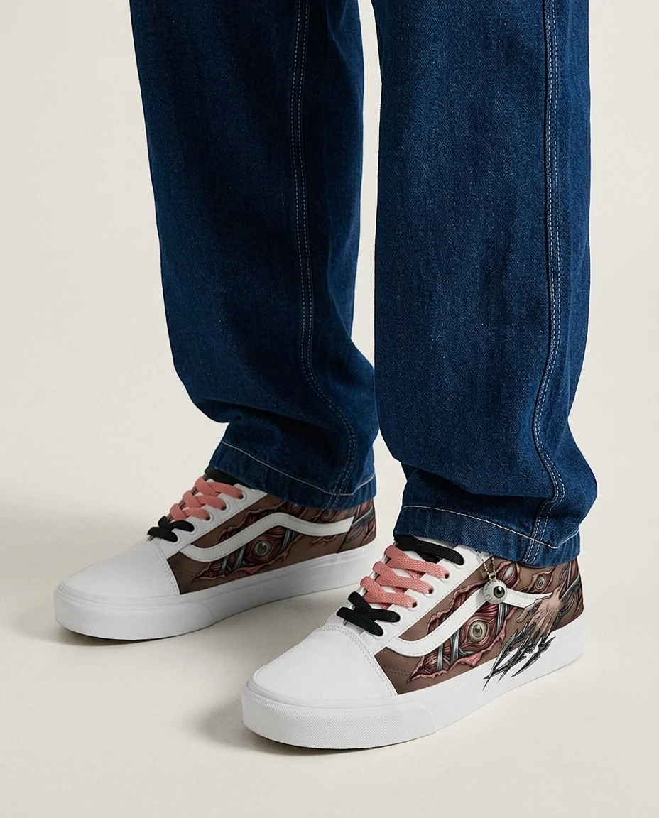 Vans Old Skool Shoes Alien Parasite Lace-up Artwork Custom 2 Vans Old Skool Shoes Alien Parasite Lace-up Artwork Custom - Image 2