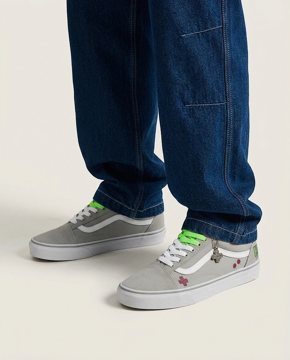 Vans Old Skool Shoes Classic Handheld Grey 90s Retro Custom 2 Vans Old Skool Shoes Classic Handheld Grey 90s Retro Custom - Image 2