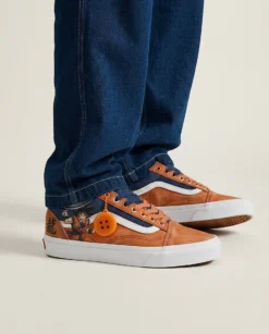 Vans Old Skool Shoes Vintage Saiyan Orange 90s Retro In Vintage Orange And Navy Custom -Vans Custom Shop Old Skool Shoe 001 LLM 20260504 039 detail 1