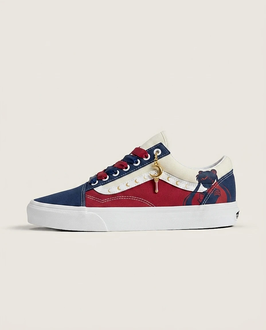 Vans Old Skool Shoes Magical Girl Sailor Sailor Color Blocking Custom 1 Vans Old Skool Shoes Magical Girl Sailor Sailor Color Blocking Custom