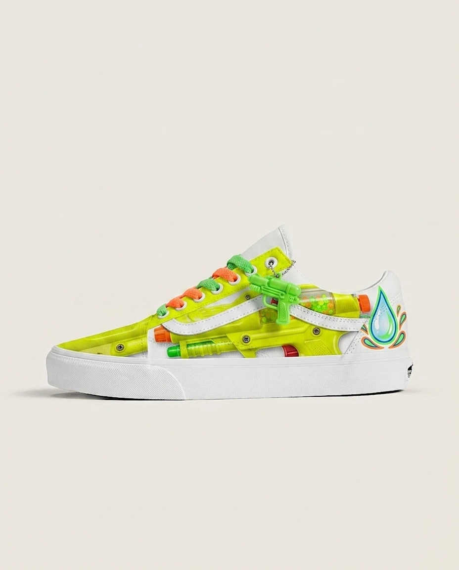 Vans Old Skool Shoes Neon Super Soaker 90s Retro Custom 1 Vans Old Skool Shoes Neon Super Soaker 90s Retro Custom