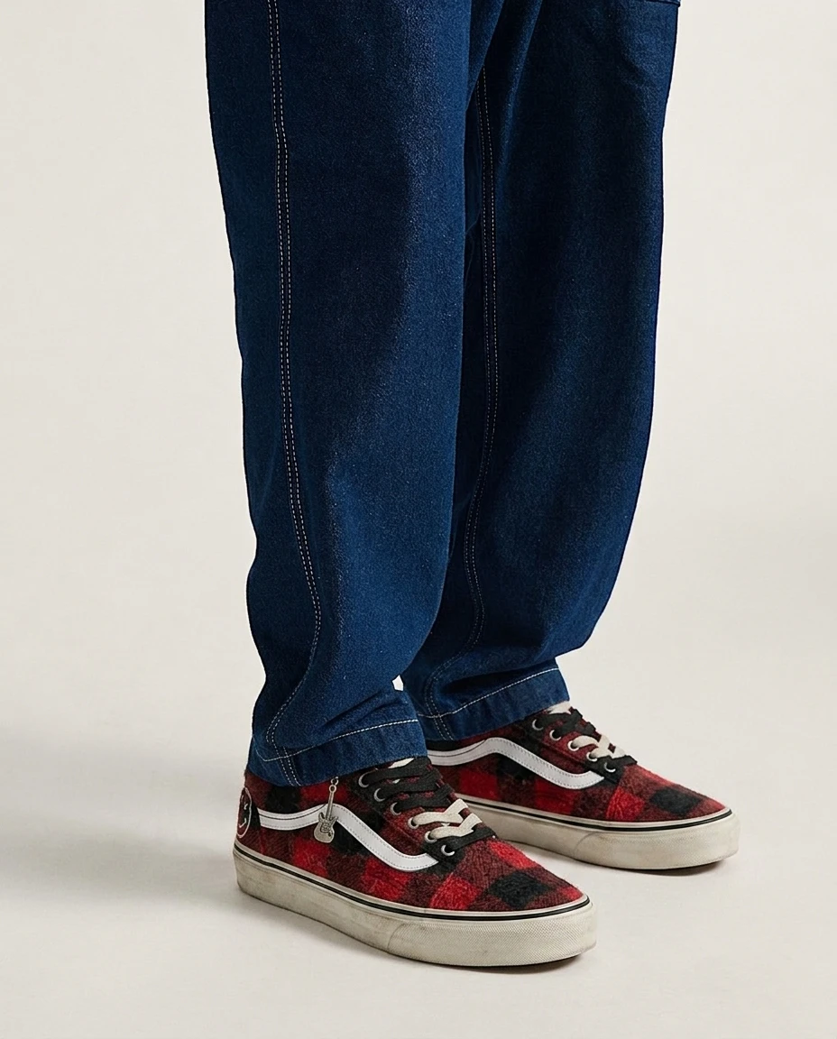 Vans Old Skool Shoes Grunge Flannel 90s Retro Custom 2 Vans Old Skool Shoes Grunge Flannel 90s Retro Custom - Image 2