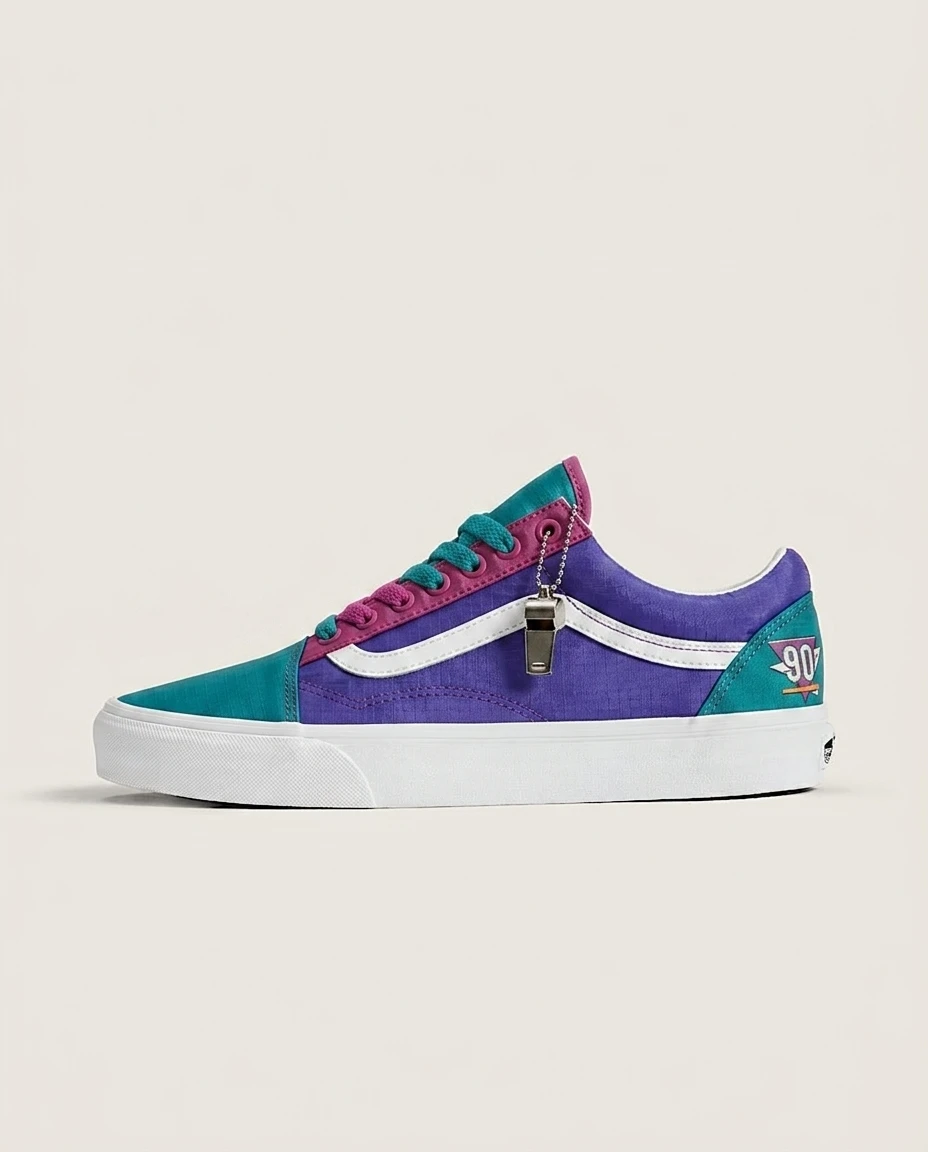 Vans Old Skool Shoes 90s Windbreaker Crinkle 90s Retro Bold Color Blocking Custom 1 Vans Old Skool Shoes 90s Windbreaker Crinkle 90s Retro Bold Color Blocking Custom