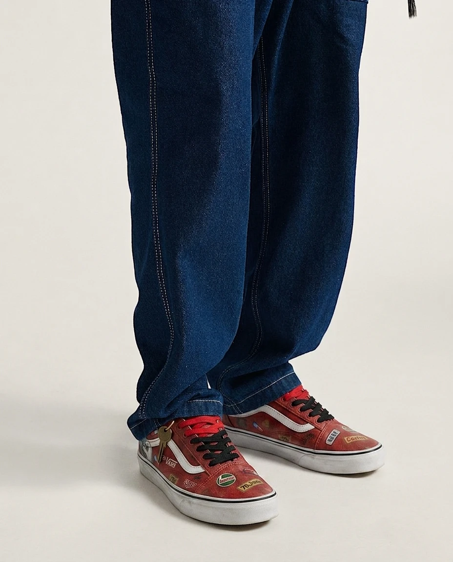 Vans Old Skool Shoes Red Capsule Bike Gang 90s Retro Upper Custom 2 Vans Old Skool Shoes Red Capsule Bike Gang 90s Retro Upper Custom - Image 2