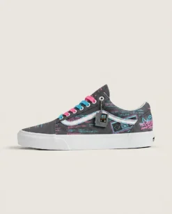 Cyber Hacker Glitch Custom Vans Old Skool Shoes | Lace-up Glitch Graphics