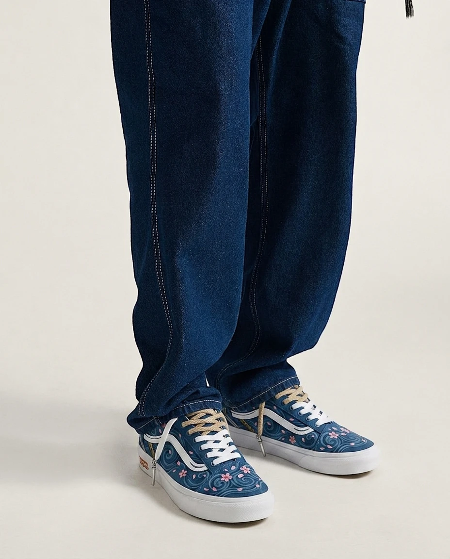 Vans Old Skool Shoes Wind Samurai Sakura Fantasy Gaming Samurai Sakura Art Custom 2 Vans Old Skool Shoes Wind Samurai Sakura Fantasy Gaming Samurai Sakura Art Custom - Image 2