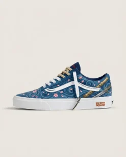 Vans Old Skool Shoes Wind Samurai Sakura Fantasy Gaming Samurai Sakura Art Custom