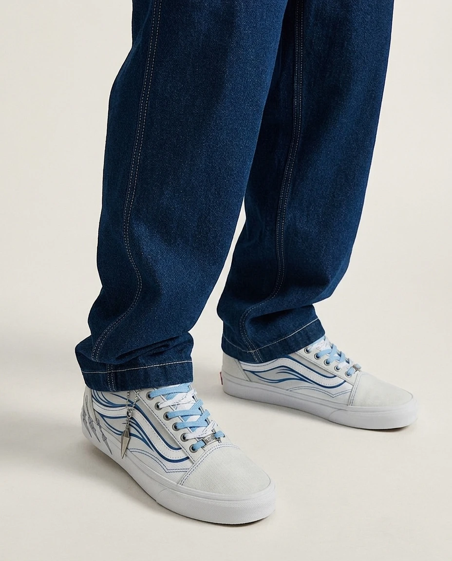 Vans Old Skool Shoes Tactical Wind Kunai Blue And White Custom 2 Vans Old Skool Shoes Tactical Wind Kunai Blue And White Custom - Image 2