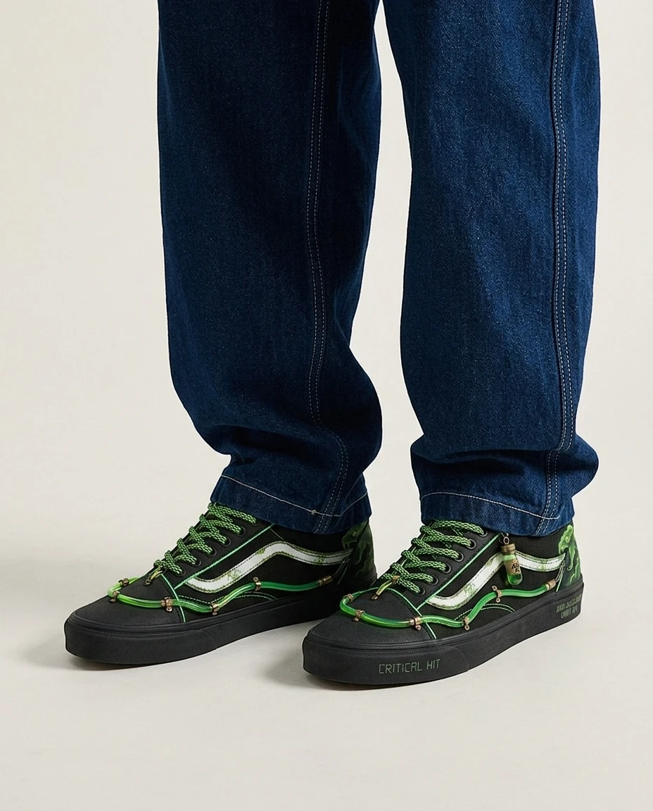 Vans Old Skool Shoes Viper s Toxic Pit Fantasy Gaming Custom 2 Vans Old Skool Shoes Viper s Toxic Pit Fantasy Gaming Custom - Image 2