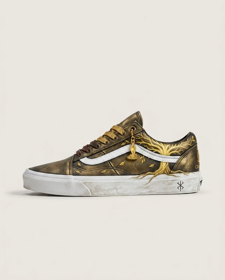 Vans Old Skool Shoes Erdtree Golden Grace Fantasy Gaming Custom 1 Vans Old Skool Shoes Erdtree Golden Grace Fantasy Gaming Custom