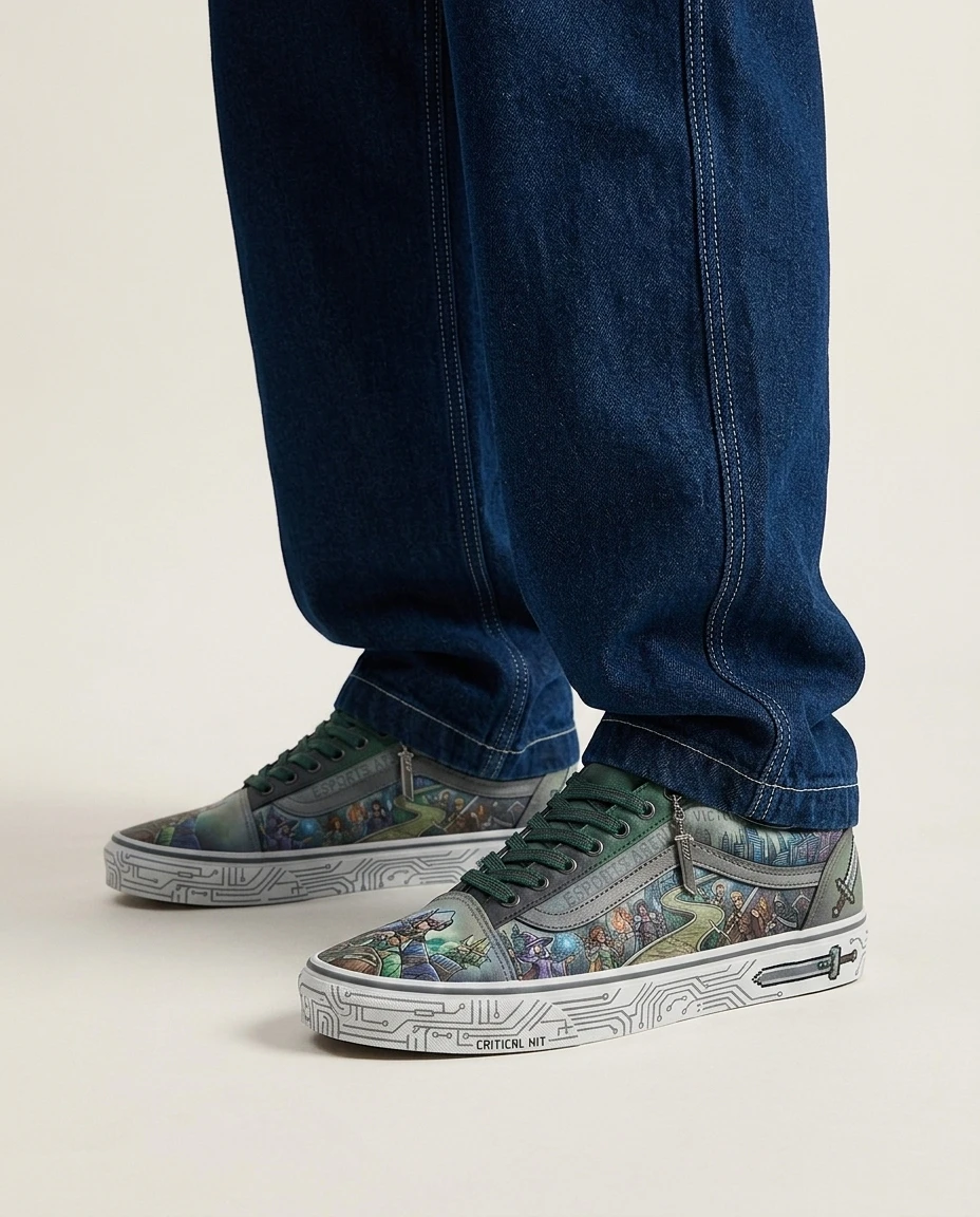 Vans Old Skool Shoes Buster Sword Mako Fantasy Gaming Custom 2 Vans Old Skool Shoes Buster Sword Mako Fantasy Gaming Custom - Image 2